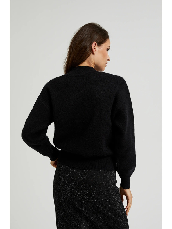 Moodo Čierny kardigán zdobený korálkami Moodo