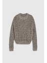 Moodo Sveter zdobený farebnou niťou šedý Moodo