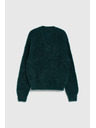Moodo Chlpatý sveter s metalickou niťou zelený Moodo
