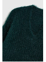 Moodo Chlpatý sveter s metalickou niťou zelený Moodo