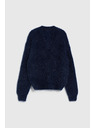 Moodo Chlpatý sveter s metalickou niťou tmavmodrý Moodo