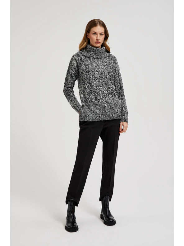 Moodo Sveter s hrubým golierom čierny Moodo