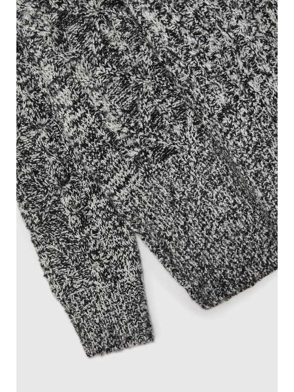 Moodo Sveter s hrubým golierom čierny Moodo