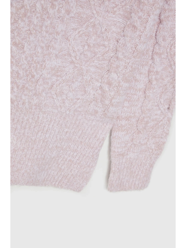 Moodo Sveter s hrubým golierom ružový Moodo