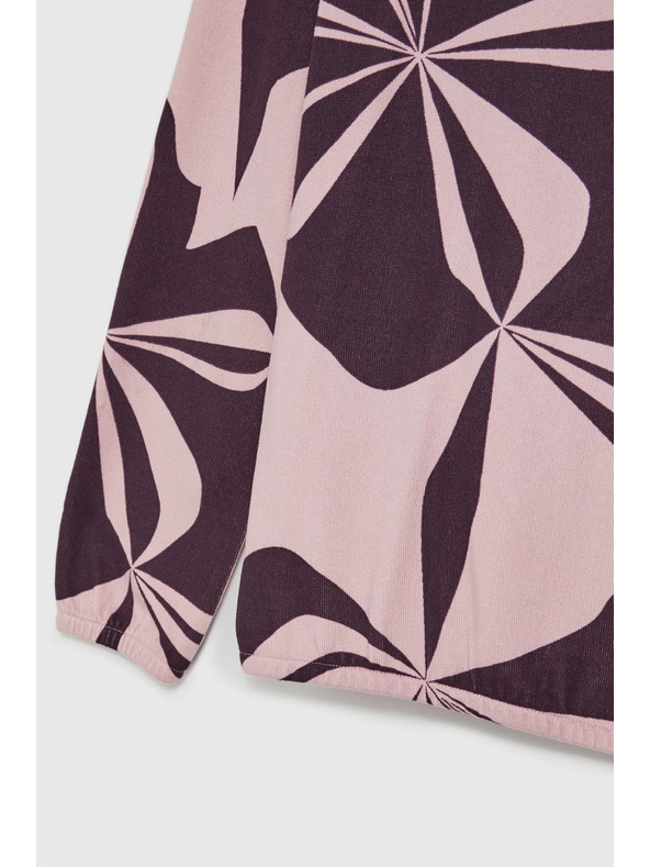 Moodo Sveter s geometrickým vzorom ružový Moodo