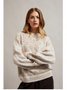 Moodo Sveter zdobený lesklou niťou béžový Moodo