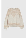 Moodo Sveter zdobený lesklou niťou béžový Moodo