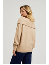Moodo Béžový sveter so zhrnutým výstrihom Moodo