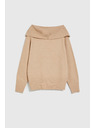 Moodo Béžový sveter so zhrnutým výstrihom Moodo