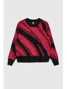 Moodo Sveter s geometrickým vzorom červený Moodo