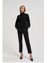 Moodo Sveter s rolákom a nadýchanými rukávmi čierny Moodo