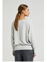 Moodo Hladký sveter s dlhými rukávmi šedý Moodo