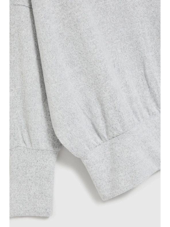 Moodo Hladký sveter s dlhými rukávmi šedý Moodo