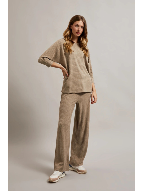 Moodo Sveter zdobený metalickou niťou béžový Moodo