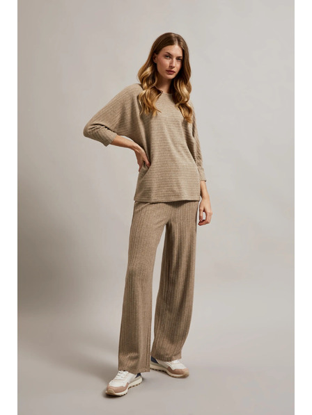 Moodo Sveter zdobený metalickou niťou béžový Moodo