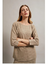 Moodo Sveter zdobený metalickou niťou béžový Moodo