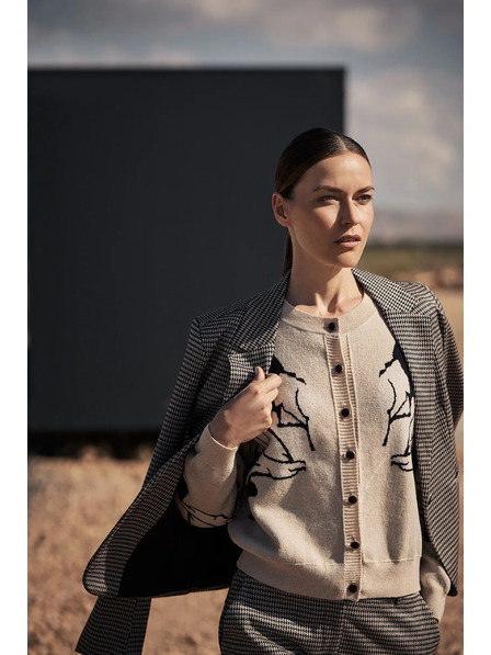 Moodo Sveter zapínaný na gombíky béžový Moodo