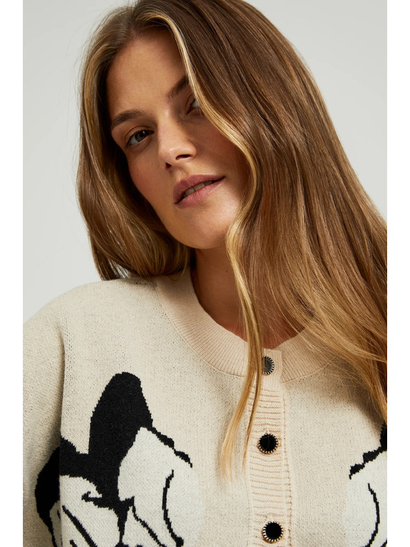 Moodo Sveter zapínaný na gombíky béžový Moodo