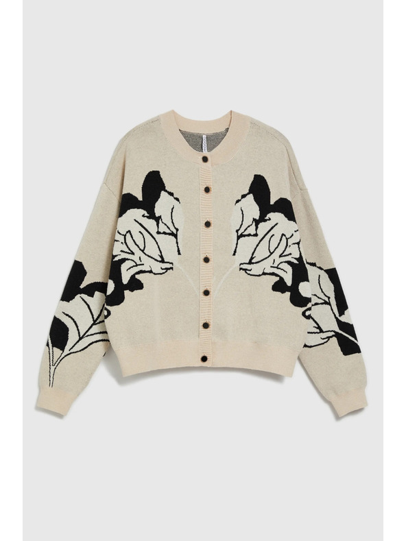 Moodo Sveter zapínaný na gombíky béžový Moodo