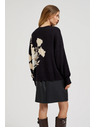 Moodo Vzorovaný sveter voľnéhostrihu čierny Moodo