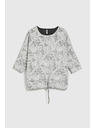 Moodo Sveter s kvetinovým vzorom a 3/4 rukávmi biely Moodo