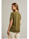 Moodo Tričko s výstrihom do V olivové Moodo