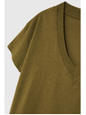Moodo Tričko s výstrihom do V olivové Moodo