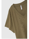 Moodo Olivová blúzka so výstrihom do V Moodo