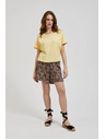 Moodo Žlté tričko s vreckom a podšitými rukávmi Moodo