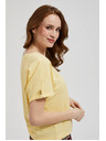 Moodo Žlté tričko s vreckom a podšitými rukávmi Moodo
