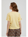 Moodo Žlté tričko s vreckom a podšitými rukávmi Moodo