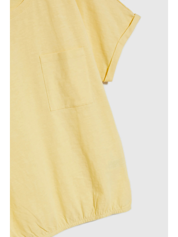 Moodo Žlté tričko s vreckom a podšitými rukávmi Moodo