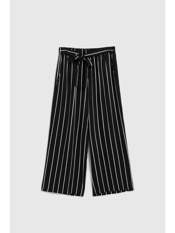 Moodo Čierne pruhované nohavičky Moodo