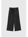 Moodo Čierne pruhované nohavičky Moodo