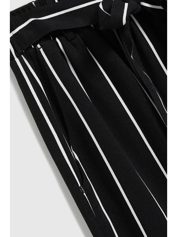 Moodo Čierne pruhované nohavičky Moodo