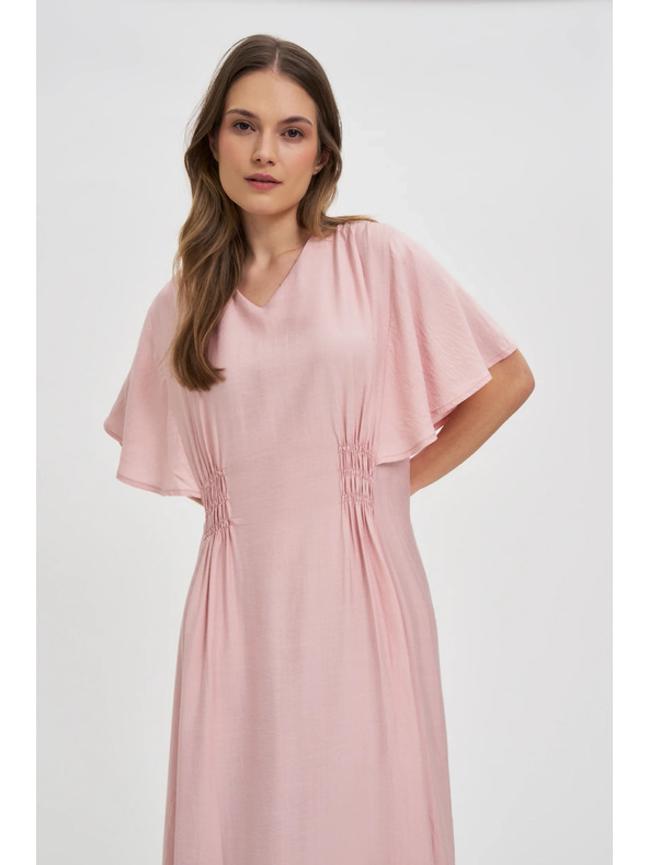 Moodo Ružové midi šaty Moodo