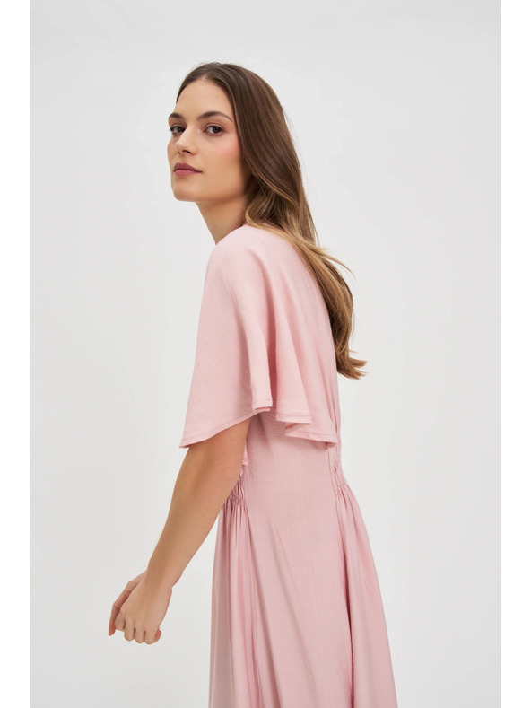 Moodo Ružové midi šaty Moodo