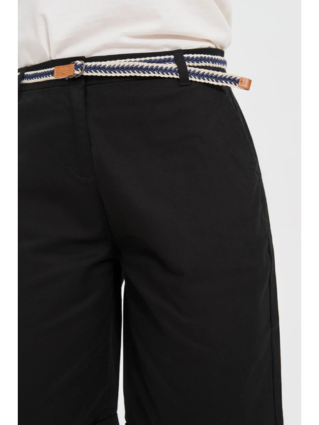 Moodo Bavlnené šortky s opaskom čierne Moodo