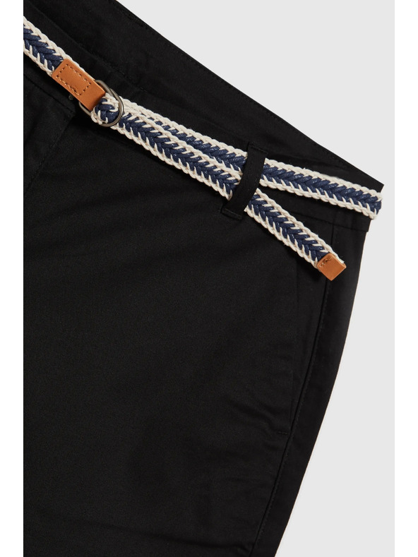 Moodo Bavlnené šortky s opaskom čierne Moodo