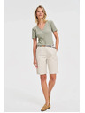 Moodo Bavlnené šortky s opaskom béžové Moodo