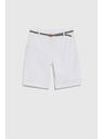 Moodo Bavlnené šortky s opaskom biele Moodo
