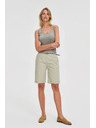 Moodo Bavlnené šortky s opaskom olivové Moodo