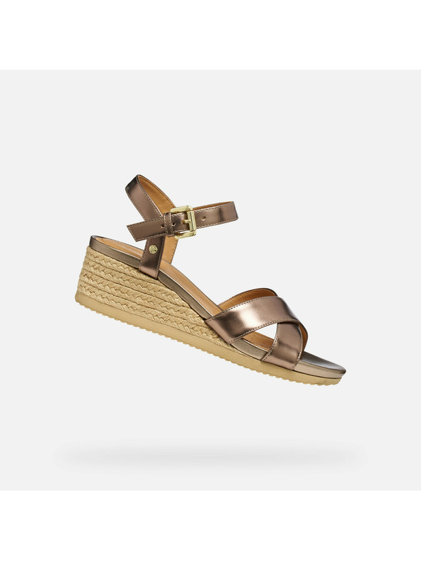 Geox Béžové dámske sandále Geox Ischia Corda