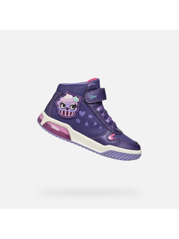 Geox Fialové dievčenské tenisky Geox Inek Girl
