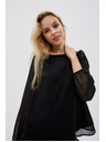 Moodo Čierna dámska blúzka s volánovými rukávmi Moodo