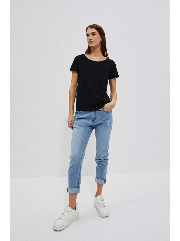 Moodo Čierne dámske dlhé tričko Moodo