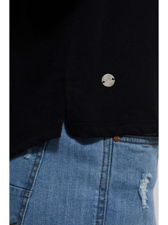 Moodo Čierne dámske dlhé tričko Moodo