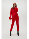 Moodo Červené rovné nohavice s opaskom Moodo
