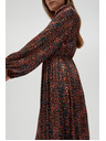 Moodo Oranžovo-hnedé dámske vzorované šaty Moodo