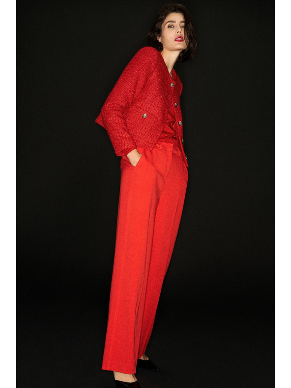 Moodo Moodo Červená bunda so zapínaním na gombíky